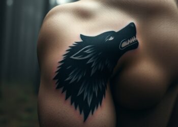 black wolf tattoo