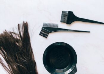 partial highlights on black hair