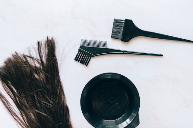 partial highlights on black hair