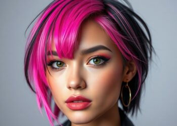 pink and black hair